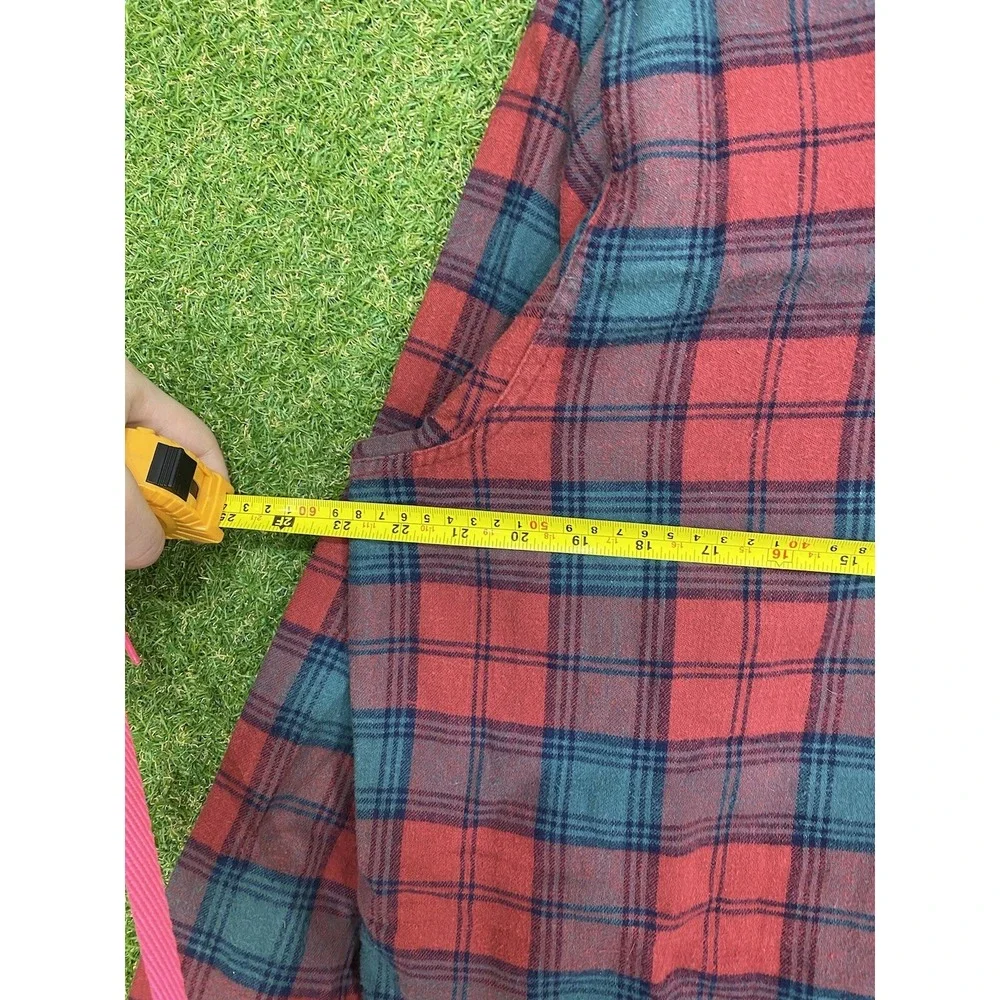 Vintage LL Bean Flannel Button Up Shirt Womens 16 Long Sleeve Plaid Outdoor Y2K